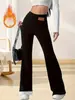 Calça Esportiva Casual Versátil de Outono e Inverno de Cintura Alta Elástica Afunilada Levanta Bumbum Quente Cruzada Venda Direta no Atacado de Fábrica de Comércio Exterior