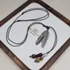 Estilo Chinês Novo Estilo Chinês Folha de Ginkgo Borla Colar Feminino Estilo Antigo Design Cordão Corrente de Suéter Acessórios Diário Versátil Decoração