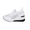 Zapatos de Cuña de Talla Grande para Mujer 2026 Primavera Nuevo Estilo Zapatos con Pedrería para Aumentar la Altura Zapatos de Tacón Alto sin Cordones Zapatos Deportivos Casuales para Mujer