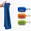 Toalha Refrescante Esportiva com Estojo de Silicone, Toalha de Secagem Rápida para Academia e Ciclismo