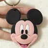 Versión Q Mickey Minnie Cabeza Grande pegamento suave doble cara lindo caricatura llavero pareja llavero de coche colgante de bolsa