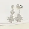 Colgante de Borla de Mariposa con Cristales Plateados Brillantes y Circonitas Microincrustadas con Cuentas Pulsera Collar DIY Hecho a Mano de Trébol de Cuatro Hojas con Cuentas