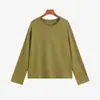 Blusa de tricô simples de cor sólida para mulheres plus size, coleção de inverno 2026, camada base versátil de gola redonda para mulheres curvilíneas, blusa feminina 25328