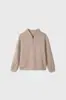 Moletom Pulôver Gola Alta Meio Zíper Lã Top Mbh068 Estilo Casual Roupa Externa Feminina Estilo Coreano Moletom com Capuz