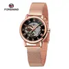Dropshipping Forsining Reloj Mecánico Manual Casual de Moda para Mujer con Correa de Malla Hueca Compacto