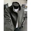 Nueva colección Primavera/Otoño 2026: Chaqueta de trabajo cleanfit con cuello alto para hombre, corte holgado, mangas raglán, prenda exterior casual, marca de moda al por mayor
