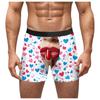 Ropa interior masculina con estampado digital 3D de labios rojos, sexy, de alta elasticidad, regalo de San Valentín europeo y americano 2025
