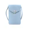 Nueva moda femenina mini estilo coreano de estudiante monedero simple pantalla táctil transparente bolso de mano pequeño bolso cruzado