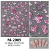 Adesivos de Unha Fofos Rosa e Branco com Novo Relevo e Laços Transfronteiriços Adesivos de Laços Simples e Doces para Manicure