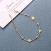 Pulsera Múltiple Hueca de Flor de Cuatro Hojas de la Suerte para Mujer con Chapa de Oro Rosa de 18K Estilo Coreano Simple Accesorios de Acero de Titanio No Se Desvanecen