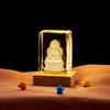 Buda Nanwu Amitabha 3D tallado láser tridimensional con interior luminoso, cubo de cristal, adornos decorativos para el pasillo de adoración del Buda