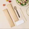Palillos Desechables Juego de Cuatro Piezas Empaque para Llevar de Papel Kraft Juego de Servilleta de Papel con Palillos para Uso Doméstico y Comercial