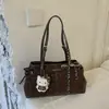 Bolso de hombro retro de nicho coreano para mujer, nuevo modelo 2026 bolso de axila, bolso de mano súper popular casual simple con estampado de leopardo