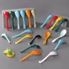Colher comercial de melamina com cabo longo imitação de porcelana para macarrão e mingau restaurante de macarrão Colher para Tigela de Macarrão loja de café da manhã colher especial com gancho