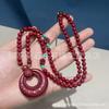 Pulsera de Arena Dorada Púrpura Cinabrio Pulsera Pixiu de Vientre Grande Púrpura Cinabrio Pulsera Multicírculo Pulsera Simple de Nicho para Hombres y Mujeres