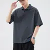 Camisa Polo de Verão com Gola Lapela e Manga Curta Novo Estilo Top Masculino Casual Solto Tendência Marca Masculina Roupas Masculinas de Alta Qualidade