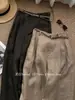 ¡En Stock Ahora! Pantalones de Lino Caqui de Pierna Ancha de Moda para Mujer de Cintura Alta Adelgazantes Relajados de Pierna Recta Casuales