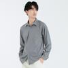Ole Selección Estricta Colgante de Alta Calidad Sin Planchar Color Sólido Sedoso Negro y Blanco Camisa para Hombre Manga Larga Holgada Tendencia Ins