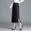 Falda ajustada de moda con abertura estilo chino, nueva falda de otoño 2026 de cintura alta adelgazante con jacquard de longitud media en nuevo estilo chino