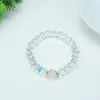 Pulseira Elegante e Simples de Cristal Branco Gelo com Ametista e Design de Caractere da Sorte, Presente Popular de Aniversário para Meninas, Design para Transmissão ao Vivo