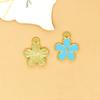 Pendientes de flores de cinco colores, accesorios para el cabello, banda de goma, colgante de aleación de aceite, pétalos de flores, accesorios