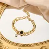 Pulseira de Aço Titânio Nova Não Desbota para Mulheres, Joia de Mão Versátil Estilo Ins, Pulseira da Moda para Meninas, Alta Qualidade
