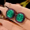 Venta Caliente Transfronteriza Joyería Zhuang Shengsheng Base de Cobre Chapado en Oro Corte Nido de Pájaro Verde Para Conjunto de Moda 12*16-10*12