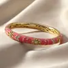 Nuevo Pulsera de Porcelana Azul y Blanca Esmaltada Estilo Chino para Mujer, Incrustada con Diamantes, Chapada en Oro, Abierta Hueca, Joyería de Mano de Lujo Ligero Estilo Nacional