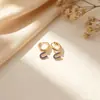 Nuevos Pendientes de Letras Completamente Incrustados con Diamantes Estilo Europeo y Americano para Mujer, Clips para Orejas Dorados de Acero Inoxidable, Pendientes de Moda y Únicos, Más Vendidos a Través de las Fronteras