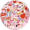 50 Pzas Pegatinas de Corazón Día de San Valentín Amor Regalo Boda Decoración Comercial Pegatinas Adhesivas En Stock Mayoreo