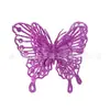 Nuevas decoraciones de Navidad: Mariposa de lentejuelas doradas de doble capa para árbol de Navidad, corona de Navidad, artículos decorativos para bodas y cajas de regalo