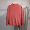 Suéter de punto casual para hombre, cuello medio alto, versátil, nuevo, otoño e invierno, top sencillo