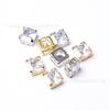Strass de Zircônia Quadrado de 10mm de Alta Qualidade com Base Pontiaguda, Cravação Garra Costurada à Mão, Decoração DIY para Vestido de Noiva, Peças Acessórias para Sapatos e Bolsas