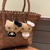 Gato Negro Estilo Hawaiano Peluche Suave Muñeca Linda Colgante para Mochila Dibujo Animado Kt Regalo para Parejas y Mejores Amigos