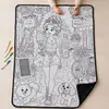 Manta de rabiscar infantil transfronteiriça feita sob medida para atividades em família pai-filho, manta de desenho DIY, manta de presente personalizada