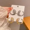 Pendientes de Círculo Completos de Circonita Estilo Coreano Europeo y Americano Lujo Ligero para Mujer, Tendencia de Moda de Gama Alta de Nicho, Aretes Elegantes y con Estilo