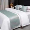 Toalha de Pé de Cama Jacquard de Alta Precisão para Hotel Bandeira de Cama Simples Moderna para Hotel Cobertura Decorativa de Cama para Pousada