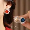 Pendientes Vintage de Plata con Incrustaciones de Circonita, Formas Redondas y Cuadradas, Pendientes Exquisitos y Elegantes con un Toque de Lujo Ligero y de Alta Gama