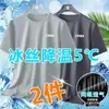 Camiseta de Manga Curta Seda Gelo Masculina Verão Solta Tamanho Grande Camiseta Casual Versátil Masculina Estilo Coreano Tendência Roupas Camiseta Masculina