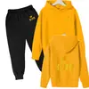 Conjunto de chándal con forro polar para niños y niñas, de otoño e invierno, transfronterizo, conjunto de dos piezas de sudadera para niños, pantalones de chándal de manga larga para niños