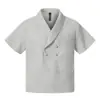 Camiseta de Manga Corta de Moda para Hombre, Verano Holgada Casual con Diseño de Cuello de Traje Cruzado, Elegante Top con Cuello Solapa