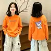 Camiseta de Manga Larga para Niña Algodón Puro 2026 Nuevo Estilo Elegante Estilo Primavera y Otoño para Niños Medianos y Grandes Camiseta Básica Casual Linda