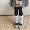 Cubrezapatos para niñas Shoeshangmian para otoño e invierno, calcetines gruesos y cálidos de cachemira, leggings con lazo de encaje estilo coreano para niñas