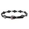 Cinturón de Estilo Nuevo para Mujer, Estilo Retro Europeo y Americano Anillo de Disco Tallado Empalme Cinturón para Pantalones, Cinturón Decorativo Personalizado Estilo Punk