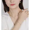 Conjunto de Collar, Aretes y Pulsera de Flor de Esmalte Multicolor Estilo Coreano Nicho Otoño e Invierno en Plata de Ley S925, Joyería Fresca y de Alta Gama para Mujer