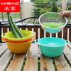 Conjunto de Cestas de Furo Denso em Aço Inoxidável Cesta de Furo Denso Bacia para Lavar Arroz Peneira de Arroz Conjunto de Plástico e Aço Cesta de Escorrer Cesta de Presente