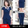 Fino verão terno de manga curta terno Desgaste de Negócios Feminino slim fit hotel recepção joalheria loja de ouro macacão mulheres