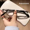 1351 Famoso da Internet Mesmo Estilo Armação Preta Óculos de Armação Grande Moda Feminina Branco Masculino e Feminino Miopia Lentes Planas Rosto Limpo Tendência Atacado