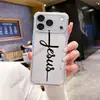 Estación norteamericana estilo artístico letras simples Apple 15 anticaída ligera funda de teléfono iPhone 17 transparente suave funda 16pm