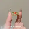 Novo Anel Transparente com Padrão Destacável Estilo Chinês, Fashion e Versátil, com Design Requintado e um Toque de Luxo